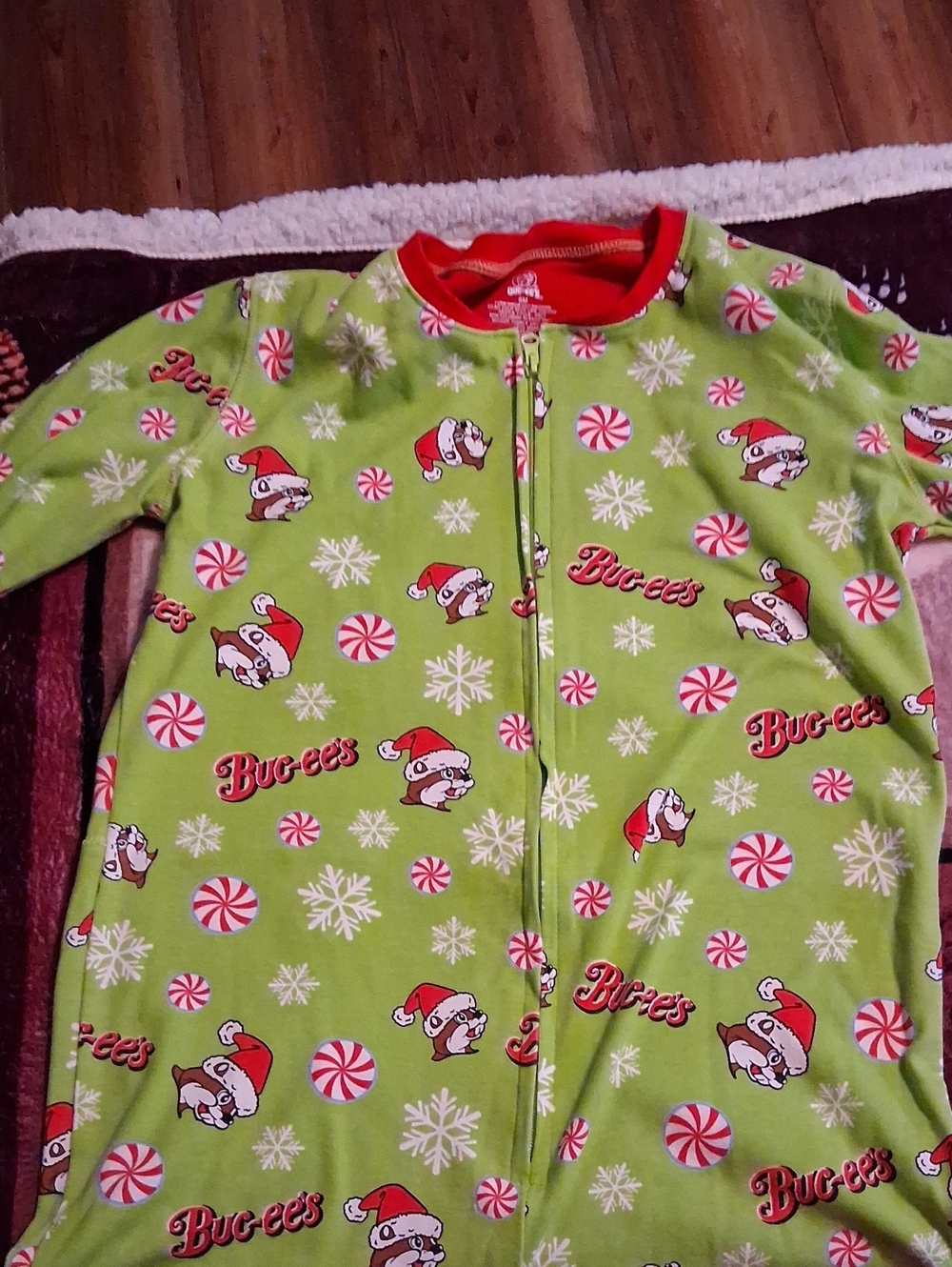 Buc-ee's Green Holiday Pajama Onesie for Men